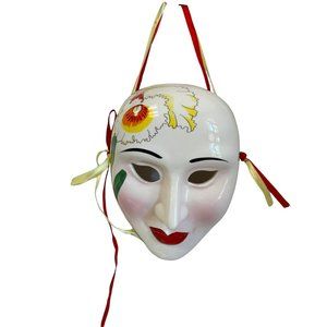 PARADIES‎ COLLECTION Glossy Floral Mardi Gras Mask Venetian Masquerade 8" x 6"